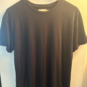 Black TopMan Scotty Longline T-Shirt